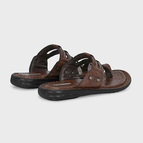 Image of Centrino Men's Slippers | Kolhapuri Style Chappals with Soft Cushioned Footbed | Comfortable & Durable | Traditional Yet Stylish Footwear for Men (9552)