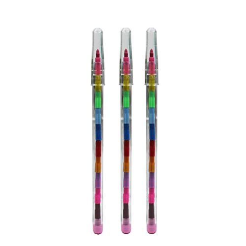 Generic 10 Pcs Rainbow Stacking Crayons, Art Suprimentos, Brinquedos Educativos 11 Cores Lápis de Co