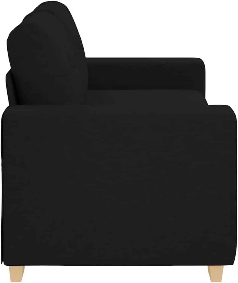 Loveseat Sofa Black 100% Polyester Living Room Furniture