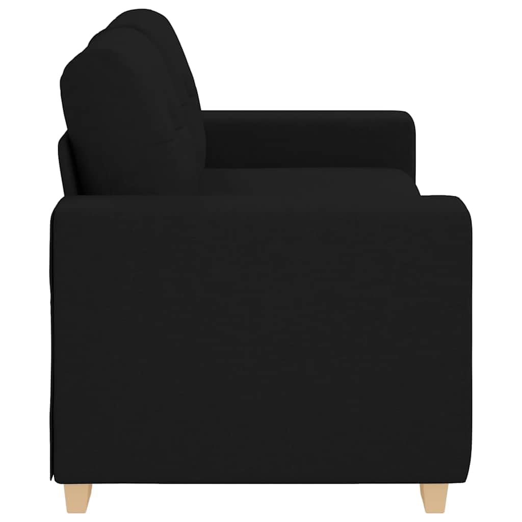 Sofa dwuosobowa, czarna, tkanina poliestrowa, 181 cm, nowoczesny design do salonu, sypialni, biura, wygodna kanapa dla dorosłych