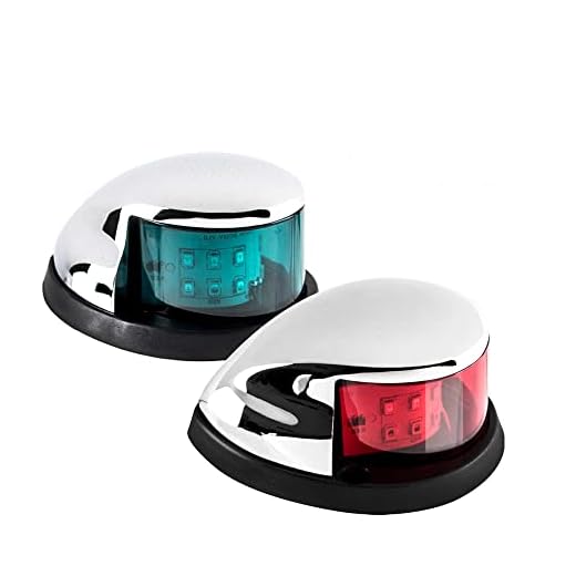 Sebnux LED Boat Navigation Light Red and Green LED Marine Navigation Light Boat Bow Light for Pontoon and Small Boat (Silver)