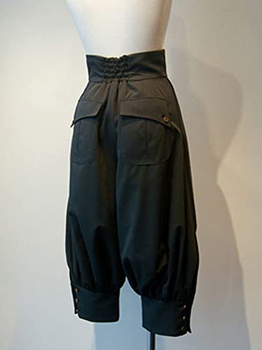 Gothic Lolita Pant Grommets Black Cropped Lolita Trousers2