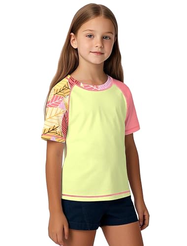 ANGEL CITIZ Jungen Kurzarm Rundhals Badeshirt UV Kinder Rashguard UPF 50+ Schwimmshirt Kinder 125-155