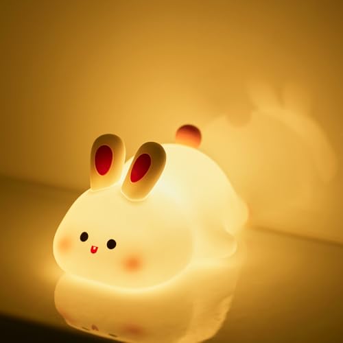 Veilleuse lapin enfants lampe rechargeable USB minuterie chambre coucher