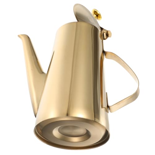 Baluue Botella Dispensadora de Aceite Inoxidable con Pulido Tetera Multifunción para Cocina y Restaurante Gran Capacidad para Reutilizar Aceite sin Alterar Sabor Diseño Elegante y