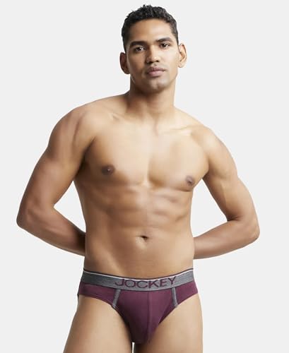 Image of Jockey 8044 Men's Super Combed Cotton Rib Solid Brief with Ultrasoft Waistband (Pack of 2)