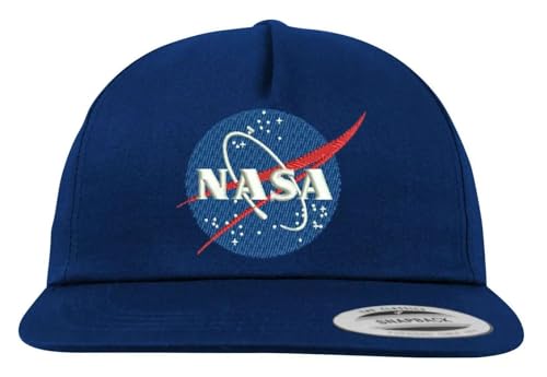 NIMAMA Unisex Erwachsenen Snapback Cap mit NASA-Motiv - für Weltraumfans - Navyblau
