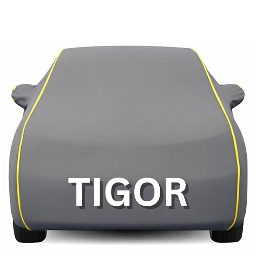 Image of Kayme Compatible with Grey Tigor Car Cover Waterproof Car Body Cover for All Weather Proof & Full Bottom Elastic, Triple Stitching with 100% Nail Proof Cover