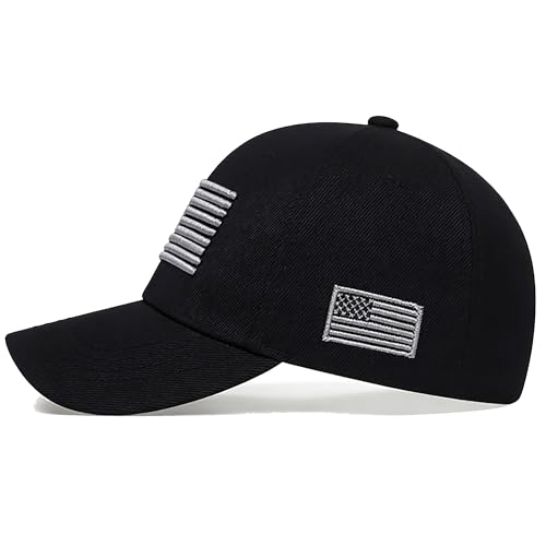Image of IZUS Women USA-Flag Baseball-Cap American Patriotic Baseball Hats Men's Distressed-Cotton Dad-Hat for Adult Teens