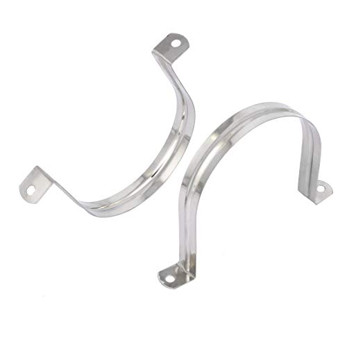 Uxcell 3.94-Inch Rigid Pipe Strap, 2 Holes Tube Straps 201 Stainless Steel Tension Tube Clip Clamp 4Pcs #TOP2