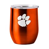 Logo Brands Clemson 16oz Gameday Stainless Curved Beverage