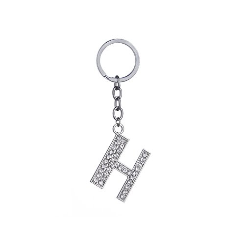 Preisvergleich Produktbild Kentop Schlüsselanhänger Schlüsselhalter Buchstabe Anhänger Schlüsselring Auto Key Ring Handtasche Beutel Kette Kleines Geschenk (H)