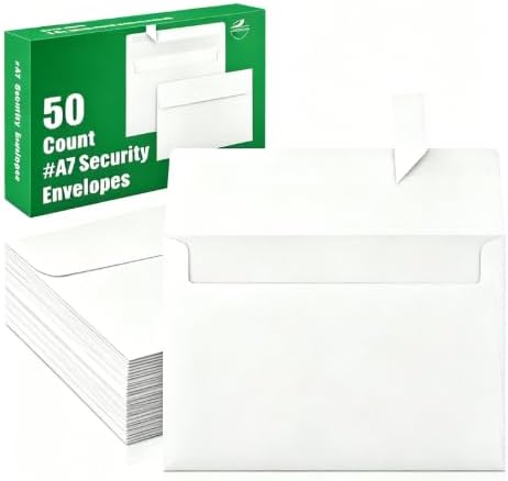 Self Seal Envelopes, 5.25 x 7.25 Inch White Small Parts Envelope, Gummed Flap wi