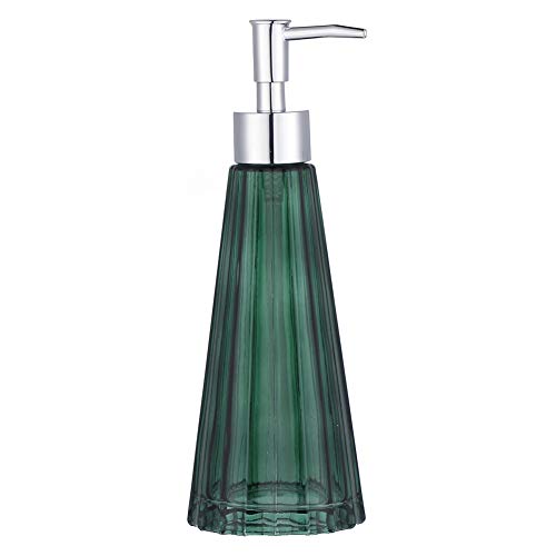 YunNasi Glass Soap Dispenser with Pump, Refillable Liquid Hand Soap Dish Soap Dispensers for Bathroom Counter Kitchen Sink (Dark green)