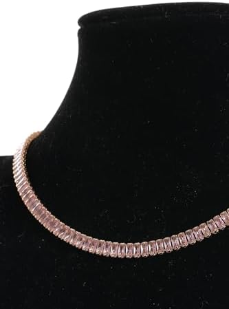 Serelia Pembe Zirkon Taşlı Baget Model Su Yolu Gold Kolye (Gold/Standart) - Görsel 3