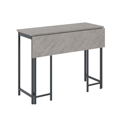 Sauder North Avenue Table with Drop Leaf, Faux Concrete Finish