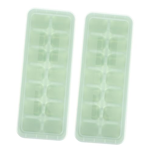 YOSADIER 2Pcs Ice Cube Molds Easy Release Ice Cube Maker Tray for Freezing Drinks Fruits Puddings Leak Design Convenient Ice Cubes Making Tools Transparent