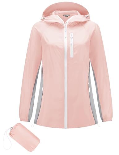 LOMON Lightweight Active Rain Jacket Hooded Water Resistant Raincoat Windbreaker Casual Jacket2