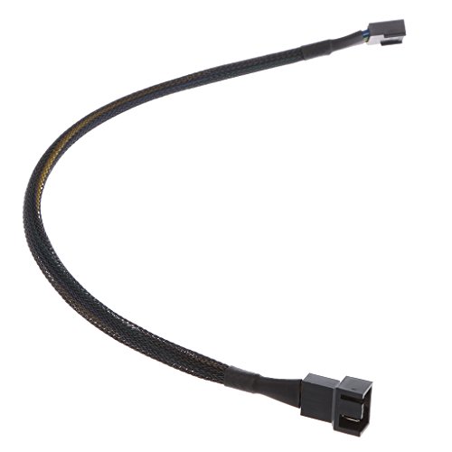 Image of 30cm 4Pin PWM Fan Cable Extension Male to Female Black Sleeved Braided|Power Cables & Connectors