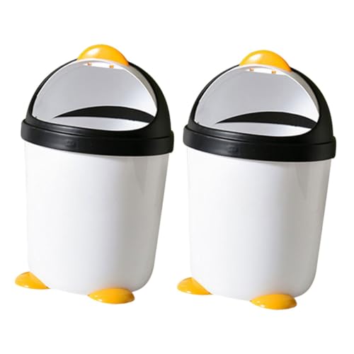 SHINEOFI 2pezzi Cestino Per Spazzatura a Forma Di Cestino Con Coperchio Ribaltabile Per Ragazzo Ragazza Da Camera Da Letto e Scrivania