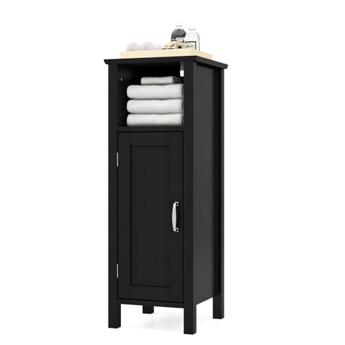 HAPPYGRILL Bathroom Floor Cabinet, Narrow Organizer Console Table Nightstand w/Adjustable