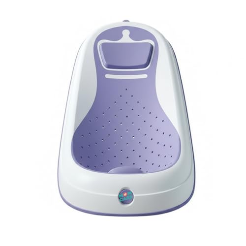 Image of MOM CARE Foldable Baby Bath Support Seat for Newborn (0-6 Months) | Anti-Slip Silicone Baby Bather | Ergonomic Infant Bath Seat for Sink, Tub & Floor | Portable Newborn Bath Support Chair | Blue