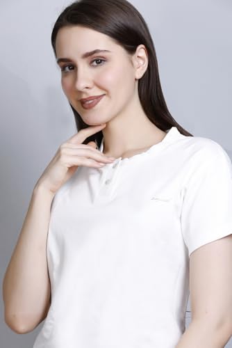 Image of CUPID Women Comfortable Cotton Round Neck Half Sleeve Casual T-Shirt, Sleep, Night, Yoga, Daily Gym n Lounge Wear Short Tee /Top for Girls