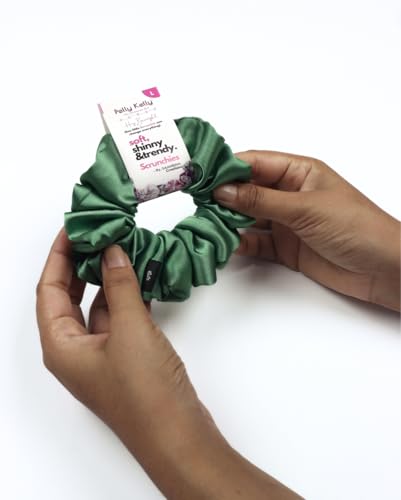 Image of Satin Scrunchies Hair Bands for Women | No-Damage Elastic Hair Ties for Ponytails & Buns | Fluffy & Stylish Rubber Bands | Large Size | Pack of 5