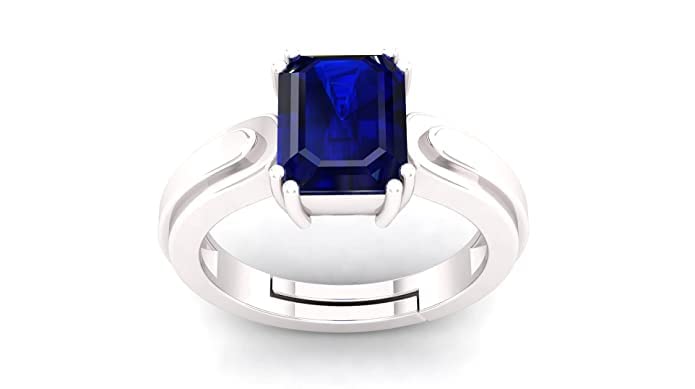 Bague en plaqué argent saphir bleu naturel Neelam 10 carats, un cadeau précieux mémorable