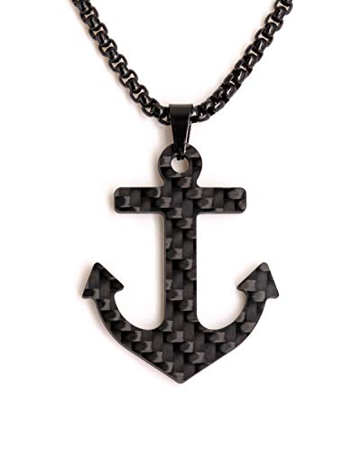 carbogrey | Carbon Kohlenstoff Schmuck Herren Kette | Anker - Ancoris Pure Cover