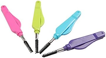 Frcolor 4 PCS Folding 2 In 1 Eyelash Brush Eyebrow Comb Makeup Tools (Random Color)