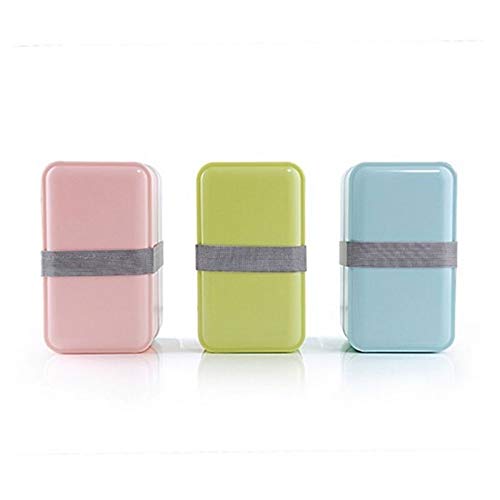 boîte à repas, Boîtes à Bento 1000ml boîte déjeuner Double couche conteneur de(Pink)