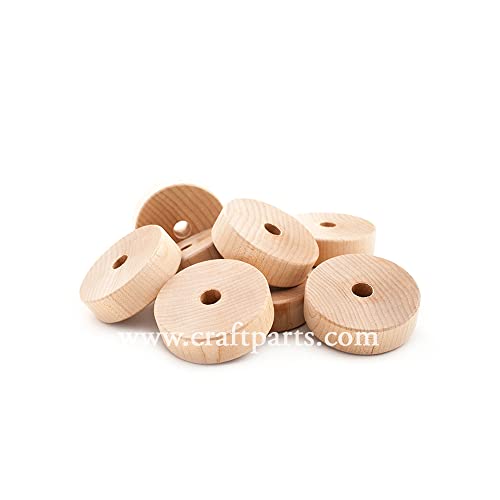 100 Pcs, 2" X 5/8" Flat Wood Toy Wheels Hole Size 3/8" For 3/8" Holes Recommend Using Ap3000, Ap3030, Ap3500 Axle Pegs Or 3/8" Dowel #TOP5
