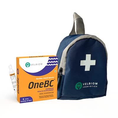 Image of Velbiom One BC Probiotic Supplement To Alleviate Diarrhea Probiotics For Men And Women Oral Probiotics For Good Health Vegan Clinically Proven - 6 x 5ml Mini Bottles + Free pouch