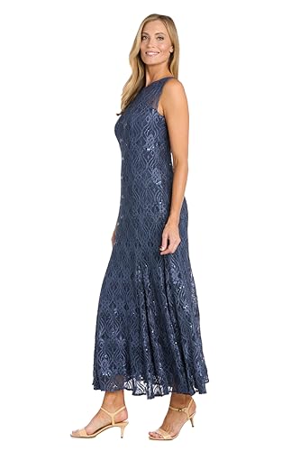 Image of Sleeveless Sequin Lace Mermaid Gown W /Sheer Insets & Strappy Details