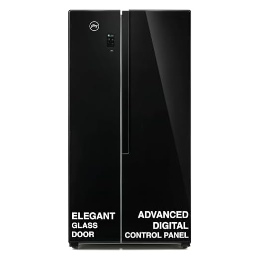 Godrej 564 L Frost Free Side-By-Side Refrigerator (RS EONVELVET 579 RFD GL BK, Glass Black, Multi Air Flow System)