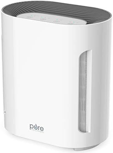 Pure Enrichment® PureZone™ Air Purifier for Medium-Large Rooms (300 sq ft), UV-C Light, 3 Stage Filtration, H13 HEPA Filter Helps Remove up to 99.97% of Bacteria, Allergens, Germs, Smoke, Dust (White)