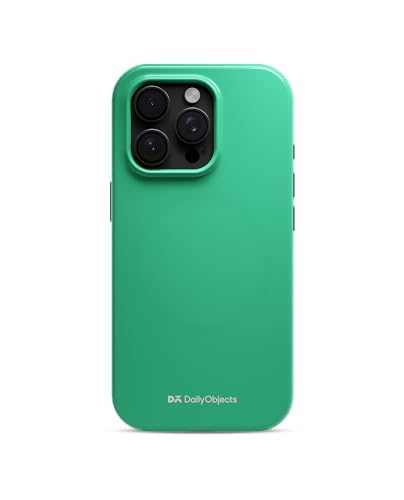 Image of DailyObjects Polycarbonate Enamel Bumper Magsafe Case for iPhone 14 Pro Max Compatible with Mag-Safe Wireless Charging | Mint Hybrid Magnetic Back Cover