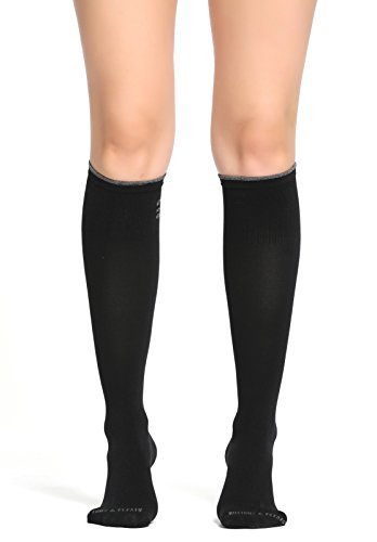 Buttons & Pleats Compression Socks for Women and Men Black ML - Thumbnail 7