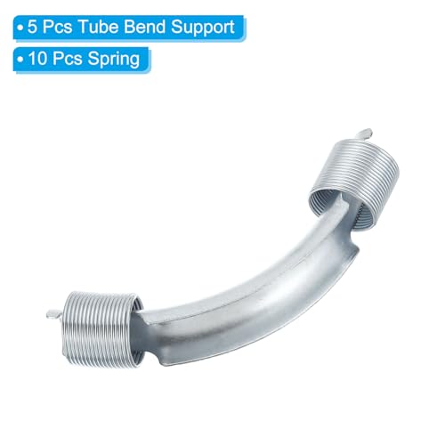 PATIKIL 25mm PEX Tube Bend Support, 5 Pack PEX Tube Metal 90 Degree Elbow Bend Support with Spring for PEX Pipe Tubing Silver Tone - Image 3