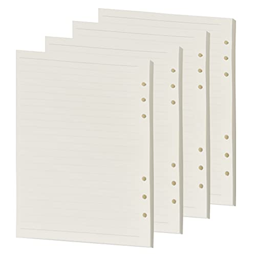 4 paquets de papier à lignes horizontales A5 pages de Recharge Papier Ligne horizontale papier de recharge Pages de recharge vierges Recharge Paper Reliures à anneaux vierges pour étudiants peintres Cover