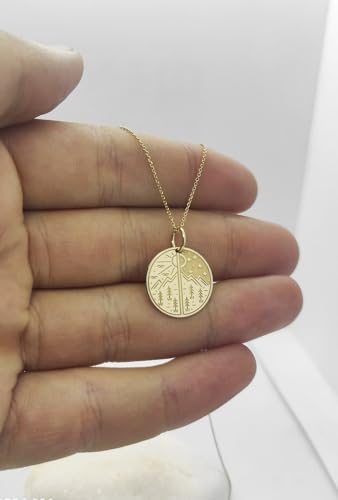 Joyería delicada con disco de montaña de plata 925 y cadena de 45 cm baño de oro 00768 3