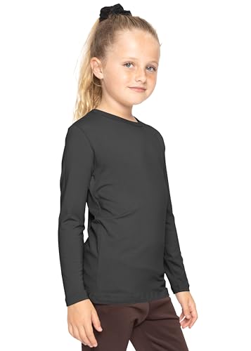 Image of Shirts for Girls Long Sleeve Crew Neck Top, Hoodie or 3 /4 Sleeve Soft Stretch Kids Lightweight Size 2-16