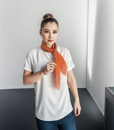 1950s Square Chiffon Scarf Sheer Square Neck Head Scarfs for Women,Christmas Scaves Gifts for Your Mom,Sister,Friend3