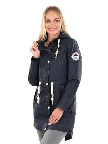 Navahoo Damen Regenjacke Parka Regenmantel mit Kapuze B919...