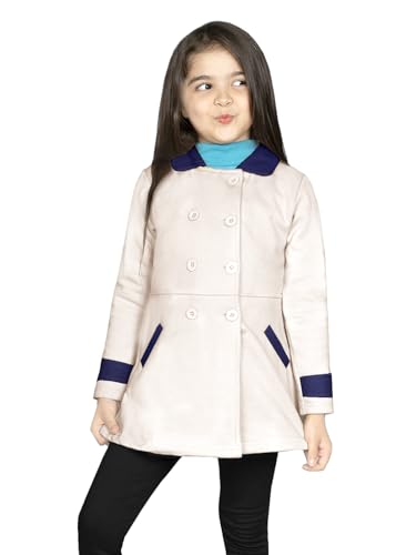 Image of Naughty Ninos Girls Polyester Standard Length Solid Double Breasted Peacoat for 3 to 12 Years