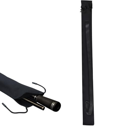 Mythlon Sac De Pêche 130cm Fourreau Canne À Pêche Portable Housse De Rangement en Toile Nylon Noir avec Sangle Large Réglable Étui De Transport Pliable...