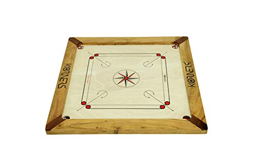 Image of KORNERS Carrom Board with Striker, Coins and Powder, Multicolor| (35 Inches Natural Club)