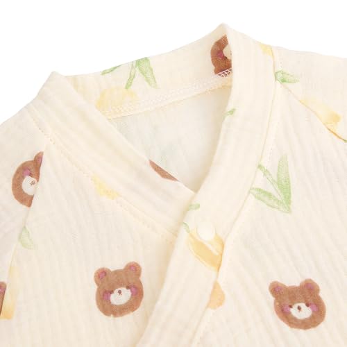 Image of Infant Kimono Robe Newborn Cotton Yarn Robe Baby Romper