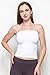Kurve Women’s Strapless Tube Top - Medium Length Seamless Bandeau Stretchy Sexy Bra Tops, UPF 50+ (Made in USA), White, X-Small/Medium